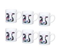 KitchenCraft Set Of 6 Cow Espresso Cups in White Kitchencraft White