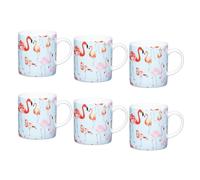 KitchenCraft 80 ml Porcelain Flamingo Coffee Mug, Multi-Colour, 8 x 6 cm