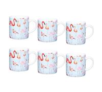 KitchenCraft Set Of 6 Flamingo Espresso Cups in Aqua Kitchencraft Aqua