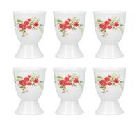 KitchenCraft Set Of 6 Floral Egg Cups - White - Porcelain - Egg Cup