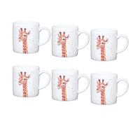 KitchenCraft Set Of 6 Giraffe Espresso Cups in White Kitchencraft White