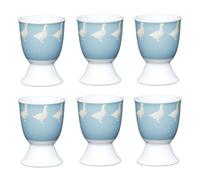 KitchenCraft Set Of 6 Goose-Print Egg Cups in Light Blue Kitchencraft Light Blue