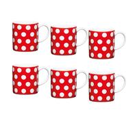 KitchenCraft Set Of 6 Polka Dot Espresso Cups in Red Kitchencraft Red