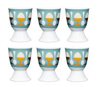 KitchenCraft Set Of 6 Retro Egg Cups in Light Blue Kitchencraft Light Blue