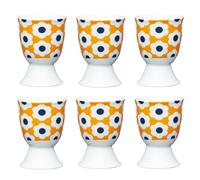 Kitchen Craft Egg Cup Retro Flower Spot Design, Porcelain, Orange, 9 x 12 x 16 cm