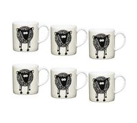 KitchenCraft Set Of 6 Sheep Espresso Cups in White Kitchencraft White
