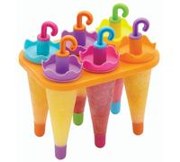 KitchenCraft Set of 6 Umbrella Lolly Makers With Stand - Multicolour - Plastic - Moulds