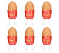KitchenCraft Set Of 6 'You Crack Me Up' Egg Cups in Red Kitchencraft Red