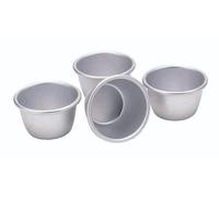 KitchenCraft Set of Four 7.5cm Mini Pudding Moulds in Metallics Kitchencraft Metallics