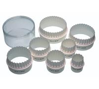 KitchenCraft Set of Seven Plastic Double Edged Biscuit / Pastry Cutters
