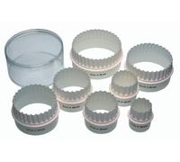 KitchenCraft Set of Seven Plastic Double Edged Biscuit / Pastry Cutters - White - Plastic - Cookie Cutter