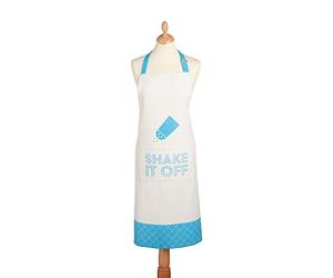 KitchenCraft "Shake it Off" Adjustable 100% Cotton Novelty Cooking Apron - Blue / White
