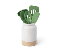 KitchenCraft Silicone Kitchen Utensil Set 6 Utensil Holder in Green Kitchencraft Green