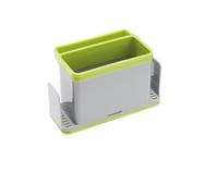 KitchenCraft 4-in-1 Plastic Kitchen Sink Tidy, 19.5 x 9.5 x 12 cm (7.5" x 3.5" x 4.5") - Grey/Green