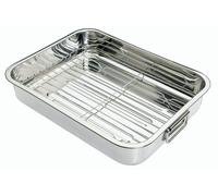 KitchenCraft Stainless Steel 38cm x 27.5cm Roasting Pan - Silver - Stainless Steel - Roasting Tin