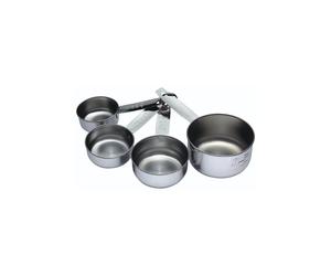 KitchenCraft Stainless Steel 4 Piece Measuring Cup Set in Metallic Silver Kitchencraft Metallic Silver