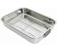 KitchenCraft Stainless Steel 43cm x 31cm Roasting Pan - Silver - Stainless Steel - Roasting Tin