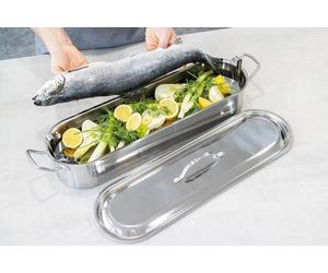 KitchenCraft Stainless Steel 60cm (24") Fish Poacher in Grey Kitchencraft Grey