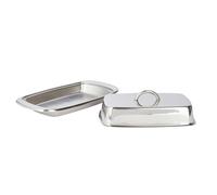 KitchenCraft Stainless Steel Covered Butter Dish - Silver - Stainless Steel - Butter Dish