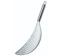 KitchenCraft Stainless Steel Crescent Shaped Pan Drainer with Firm Curve Lip
