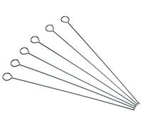 KitchenCraft Stainless Steel Flat Sided Skewers, Set of 6 Long Reusable Metal Grilling Skewers for BBQ Kebabs, 30cm Barbeque Skewers, Grilling and Barbecue Utensils