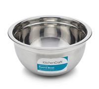 KitchenCraft Stainless Steel Mixing Bowl 26cm 4L Large Round Food Prep Basin NEW