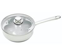 KitchenCraft Stainless Steel Non-Stick 4 Egg Poacher Cup with Base and Lid 2.5cm