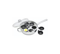 KitchenCraft Stainless Steel Six Hole Egg Poacher 28cm (11"), Gift Boxed in Mid Grey Kitchencraft Mid Grey