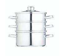 KitchenCraft Stainless Steel Three Tier 16cm Steamer - Silver - Stainless Steel - Food Steamer