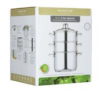 KitchenCraft Stainless Steel Three Tier 18cm Steamer