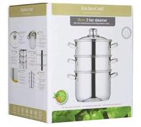 Kitchencraft Stainless Steel Three Tier 18Cm Steamer