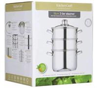 KitchenCraft Stainless Steel Three Tier 18cm Steamer