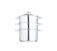 KitchenCraft 3 Tier Food Steamer 20cm Stainless Steel Silver KCCVSTEAM20