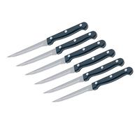KitchenCraft Steak Knives, in Gift Box, Stainless Steel, 22 cm, Set of 6, Black