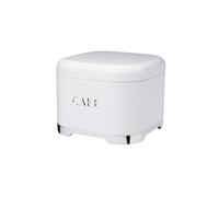 KitchenCraft Lovello Textured Cake Storage Tin with Geometric Hexagon Pattern, 26 x 26 x 19 cm (1" x 1" x 7.5") - Ice White