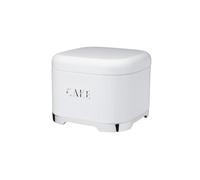 KitchenCraft Lovello Textured Cake Storage Tin with Geometric Hexagon Pattern, 26 x 26 x 19 cm (1" x 1" x 7.5") - Ice White