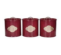 KitchenCraft Storage Canisters, Burgundy, 3 Pieces, Gift Boxed