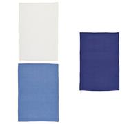KitchenCraft Super-Absorbent 1% Cotton Waffle-Weave Tea Towels, 7 x 47 cm - 'Blues' (Set of 3)