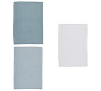 KitchenCraft Super-Absorbent 1% Cotton Waffle-Weave Tea Towels, 7 x 47 cm - 'Greys' (Set of 3)