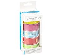 KitchenCraft Sweetly Does It Cake Ribbon, Fabric, Multi Colour, Set of 5 Bright Ribbons for Crafts, Cakes and Gifts