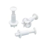 KitchenCraft Sweetly Does It Fondant Cutters for Cake Decorating, Star Designs, Plastic, Pack of 3,White