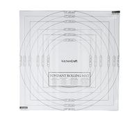 KitchenCraft Sweetly Does It Fondant Icing Rolling Mat with Measurements, Mixture of Several Materials, White, 5 x 5 cm