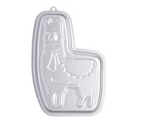KitchenCraft Sweetly Does It Llama Cake Tin, Novelty Birthday Cake Pan with Recipe, Silver Anodised Aluminium, 28.5 x 18.5 cm
