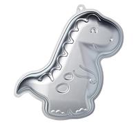 KitchenCraft Sweetly Does It Novelty Dinosaur Cake Tin, Aluminium Silver, 9'' x 12.5'' x 2''