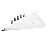 KitchenCraft Sweetly Does It Piping Bag and Icing Nozzles, 8 Piece Cake Decorating Starter Set