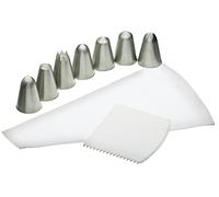 KitchenCraft Sweetly Does It Piping Bag and Nozzles, Gift Boxed, Luxury 9 Piece Icing Set