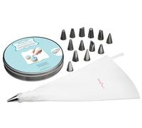 KitchenCraft Sweetly Does It Piping Bag and Nozzles in Storage Tin, 16 Piece Cake Decorating Gift Set