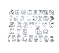 KitchenCraft Sweetly Does It Set of ABC and 123 Shaped Cookie Cutters Grey
