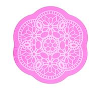 KitchenCraft Sweetly Does It Silicone Flower Lace Icing Mould, Round (9 cm)