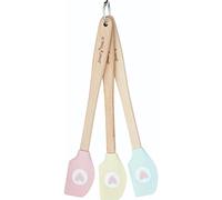 KitchenCraft Sweetly Does It Small Silicone Spatulas for Baking, Floral Design, 3 Piece Mini Spatula Set